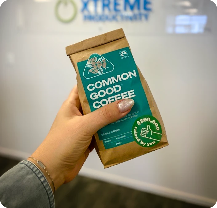 common good coffee bag of coffee beans