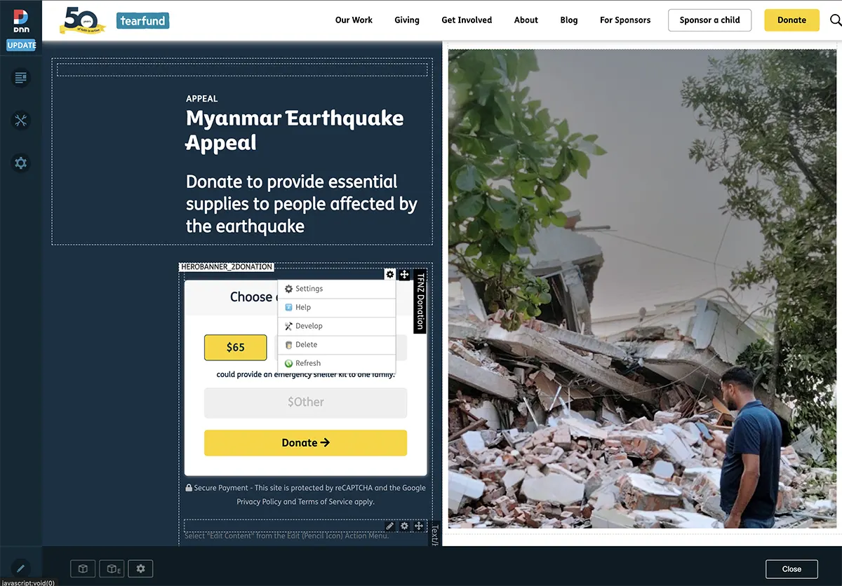 DNN makes content management simple for tearfund