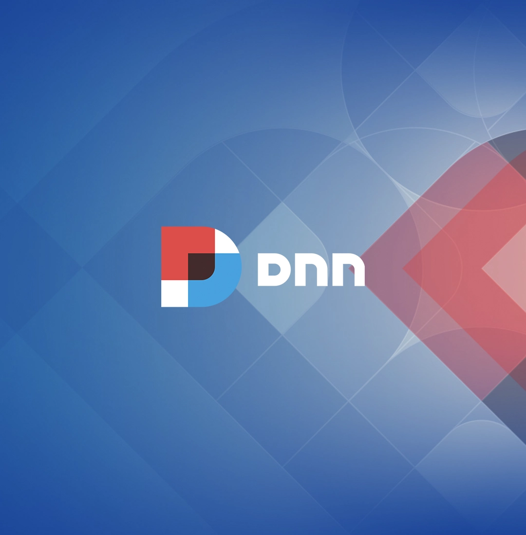 DNN logo on a blue swirly background