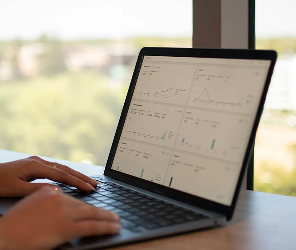 laptop screen with data on it