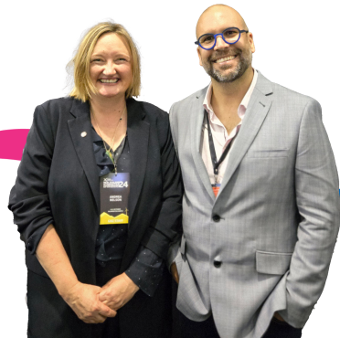 Andrea Nelson from Gymnastics NZ and Christi Moller from XP