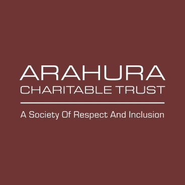 logo for arahura with brown background
