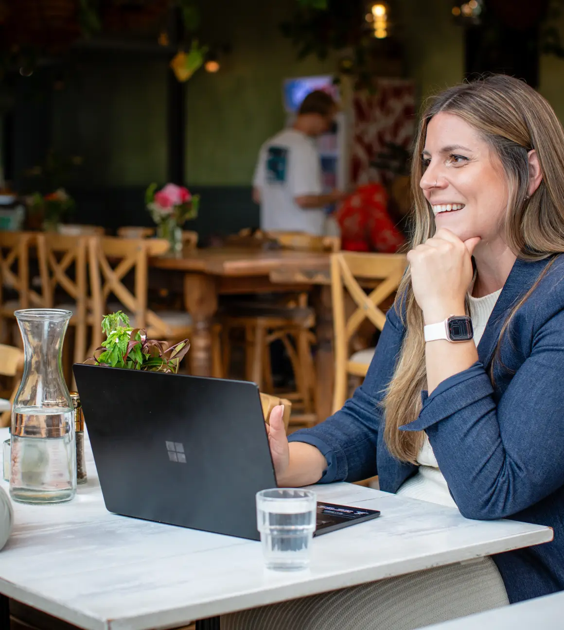 Nicole Garey listening to a client explain their CRM requirements